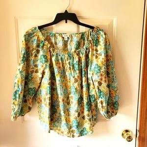 NWOT Blouse Colorful Floral Boho Hippie Size 1X